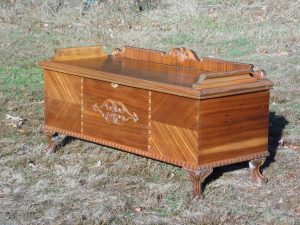 Antique Walnut LANE Art Deco Cedar Hope Chest Storage Trunk Commode Box Bench