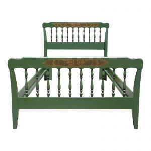 Vintage Green Hitchcock Colonial Autumn Harvest Stenciled Twin Bed Frame