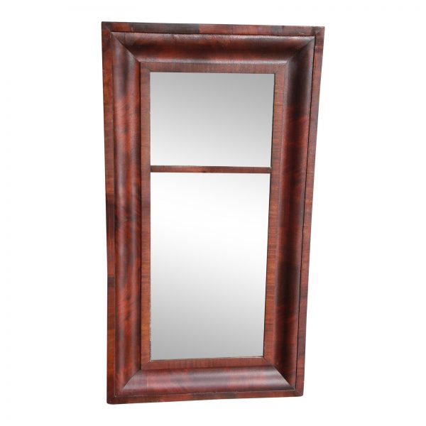 Antique American Empire Flame Mahogany Ogee Frame Mirror