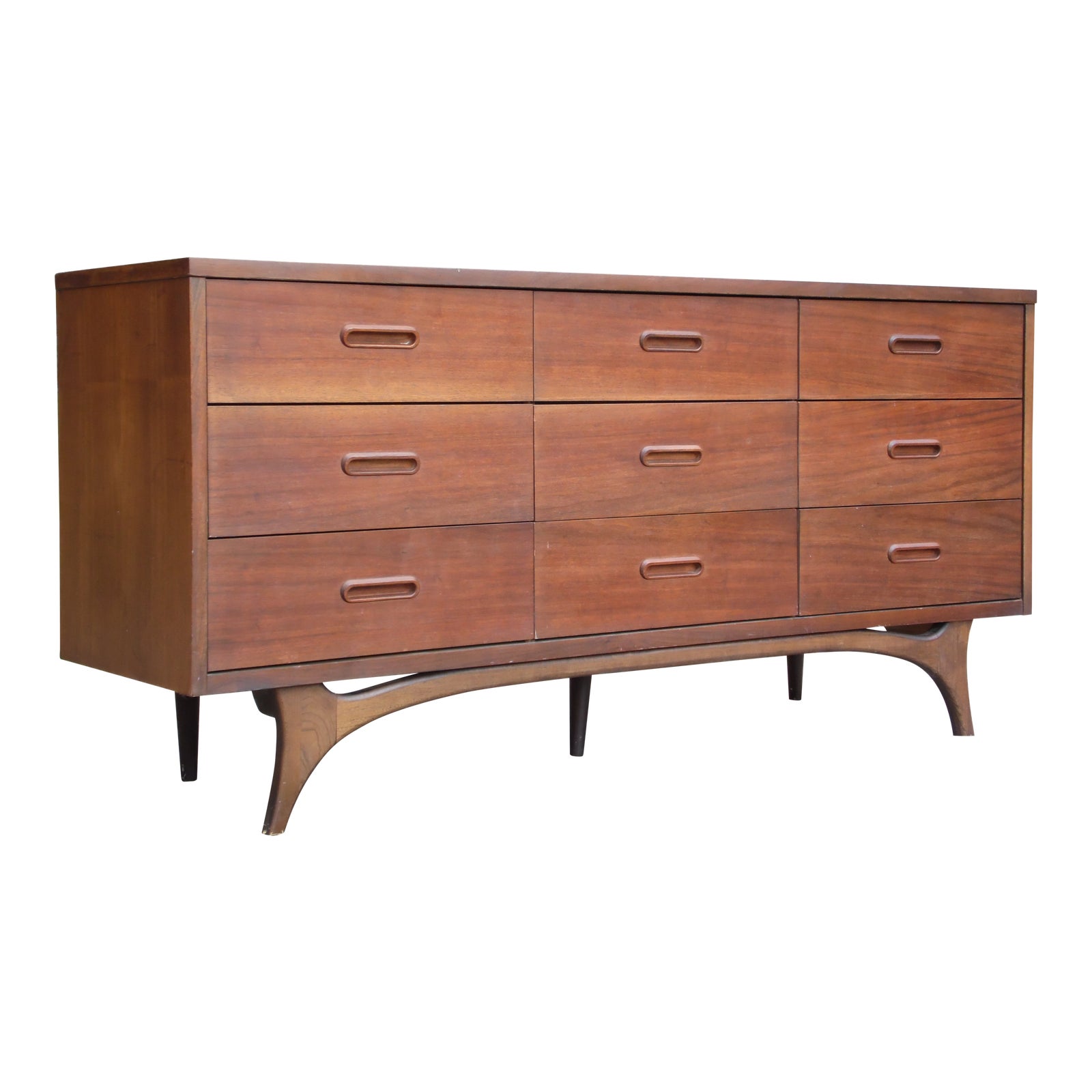 Vintage Johnson Carper Mid Century Modern 9 Drawer Dresser