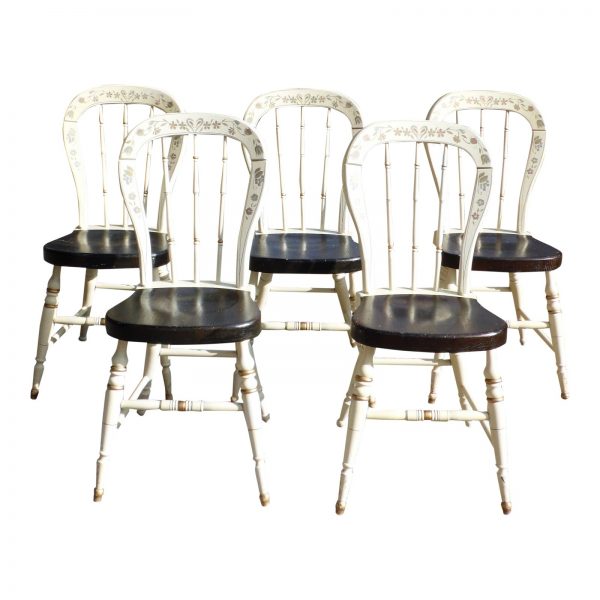 Set of 5 Ethan Allen Homestead Hitchcock Style Country Farmhouse Dining Chairs