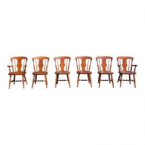 Vintage Mid Century Colonial Heywood Wakefield Maple Dining Chairs- Set of 6
