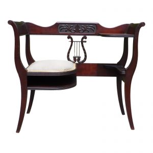 Vintage Charlotte Chair Co. Mahogany Gossip Bench Telephone Table Entry Stand Chair