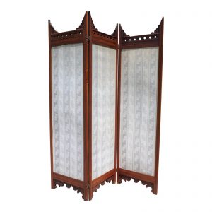 Antique Victorian Eastlake 3 Panel Folding Room Divider Dressing Privacy Screen