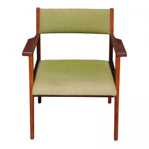 Vintage Jens Risom Mid Century Modern Sculpted Walnut Arm Chair 1960's