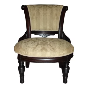 Antique Victorian 19th Century Black Walnut Parlor Chair Slipper Chair