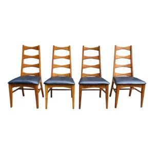 Vintage Set of 4 Mid Century Modern Oak Dining Chairs Liberty Chairs