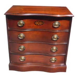 Vintage Federal Style Mahogany Serpentine Front Small Dresser Server Chest