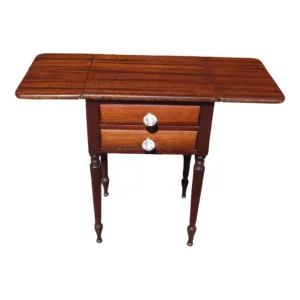 Vintage Sheraton Mahogany Double Drop Leaf Work Table End Table Stand Nightstand