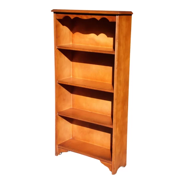 Vintage Solid Maple Bookcase Open Shelving
