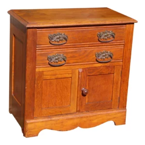 Antique 1800's Victorian Oak Small Chest Commode Washstand Farmhouse Cabinet