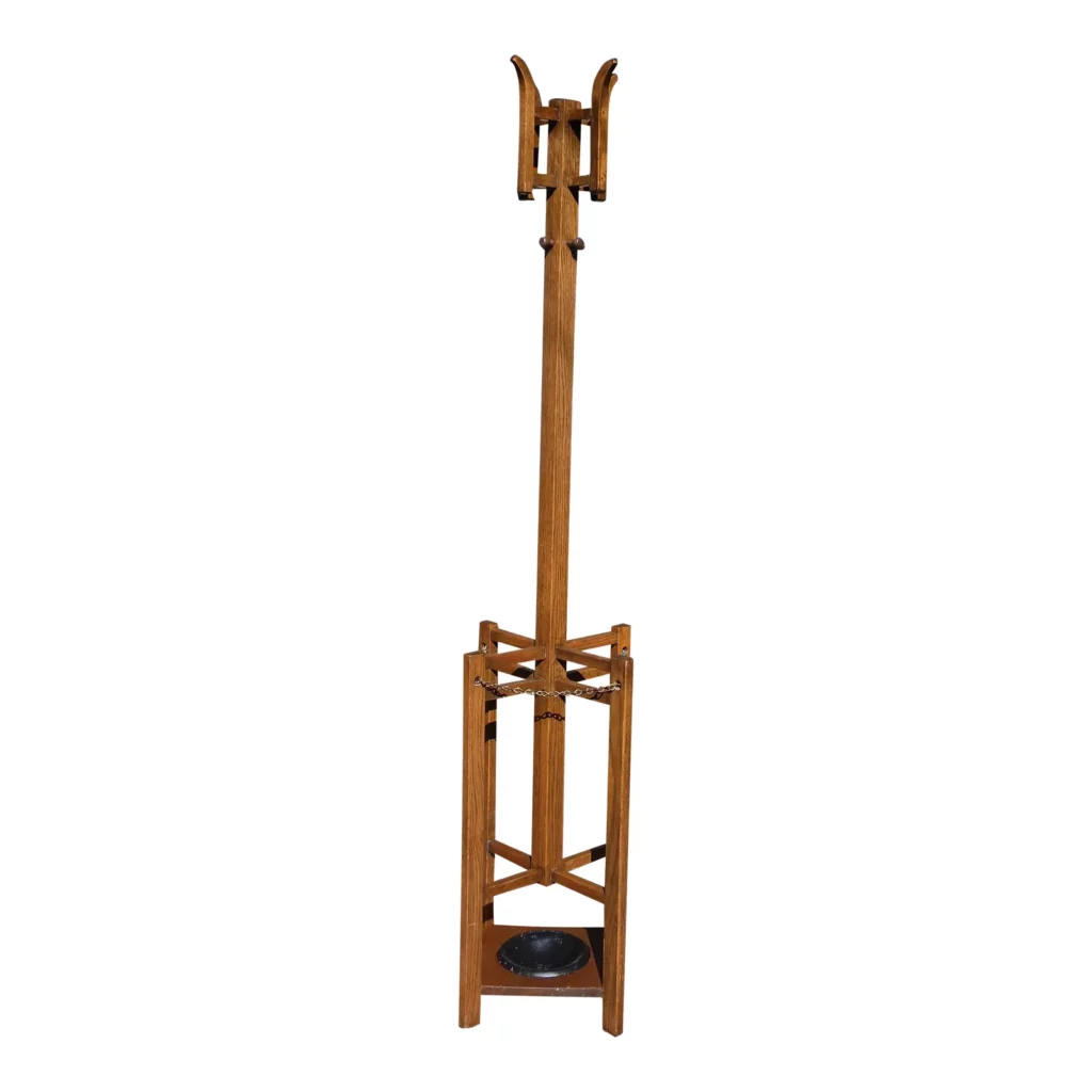 Vintage Solid Oak Mission Arts and Crafts Oak Hall Tree Coat Rack Umbrella  Stand | Deco2Modern - Mid Century Modern Furniture