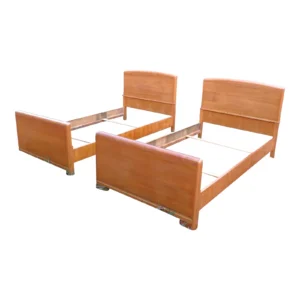 Vintage Pair Solid Mahogany Single Twin Size Beds Bed Frames