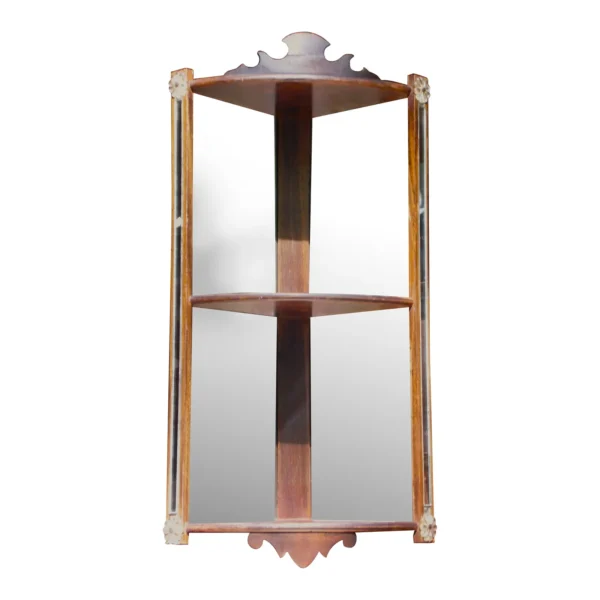 Vintage Mirrored Wall Mounted Hanging Corner Shelf Etagere