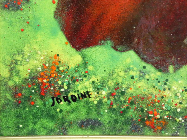 Vintage French Impressionist Enamel on Copper Painting Artist Signed Jordine