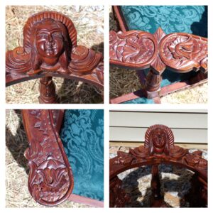 Vintage Tete a Tete Chair Courtship Bench French Style Conversation Loveseat