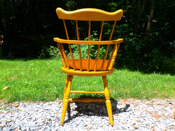 Vintage L. Hitchcock Country Farmhouse Harvest Stenciled Comb Back Arm Chair - Image 4