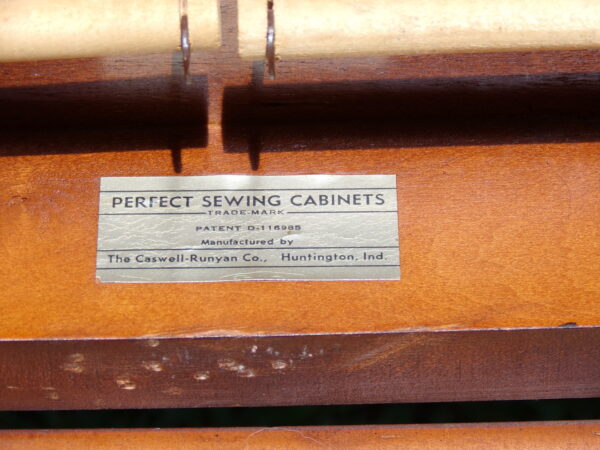 Vintage Mahogany Bow Front "Perfect Sewing Cabinet" Caswell-Runyan - Image 3