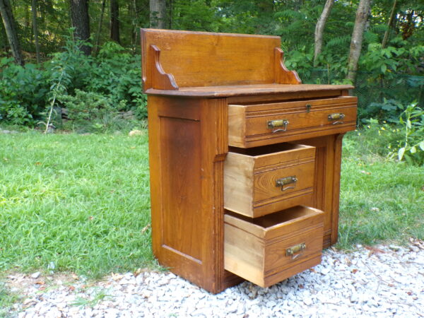 Antique Oak Chest Commode Washstand Dry Sink Country Farmhouse Cabinet