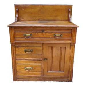 Antique Oak Chest Commode Washstand Dry Sink Country Farmhouse Cabinet