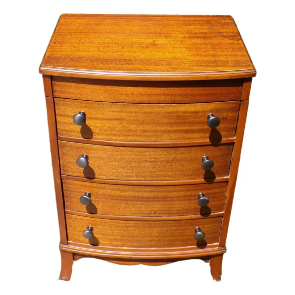 Vintage Mahogany Bow Front "Perfect Sewing Cabinet" Caswell-Runyan
