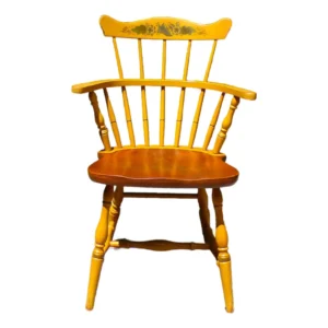 Vintage L. Hitchcock Country Farmhouse Harvest Stenciled Comb Back Arm Chair