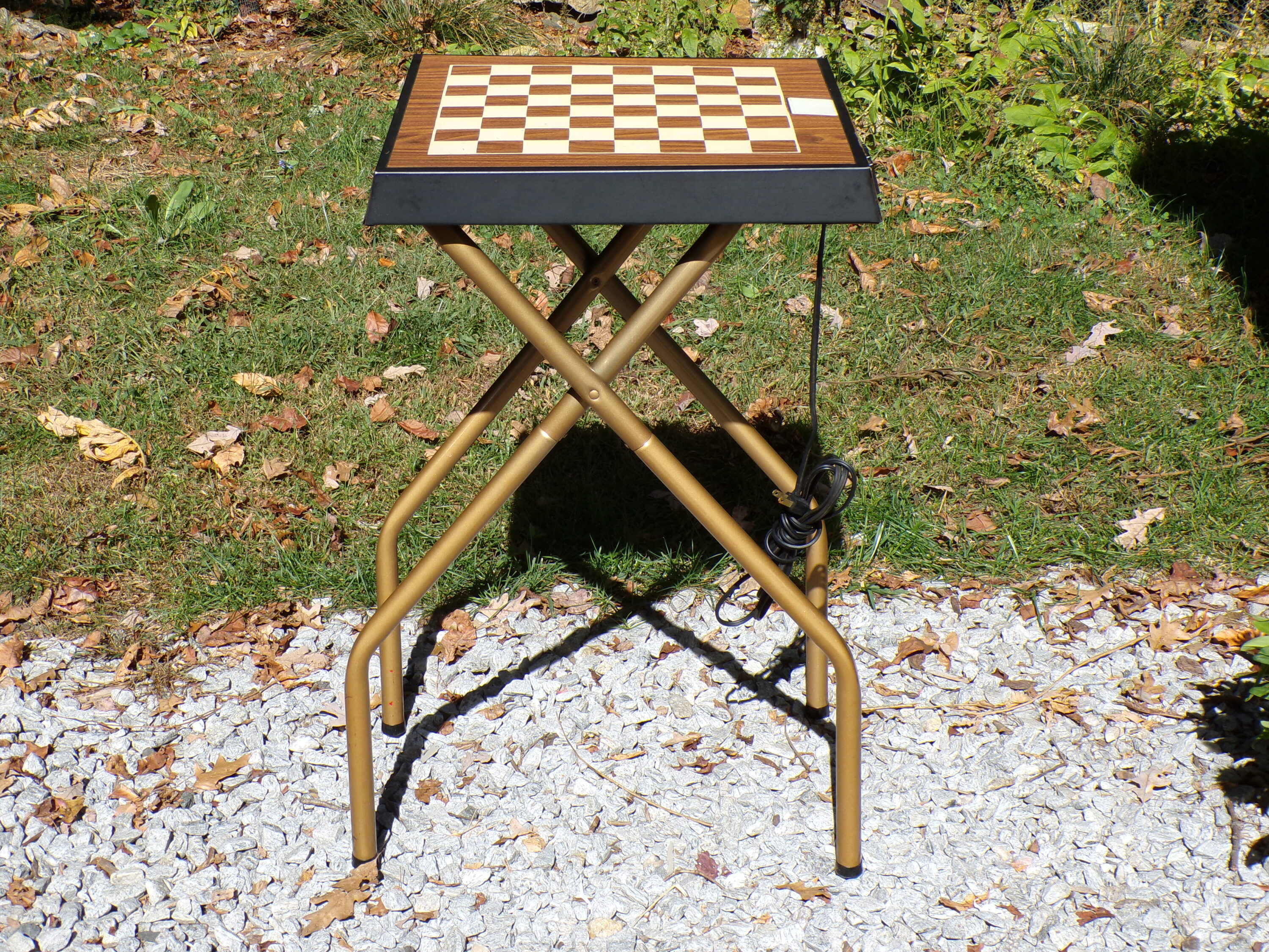 Vintage Sunset Folding Sv Projector Table Light Up Checkers Board Game Table - Image 3