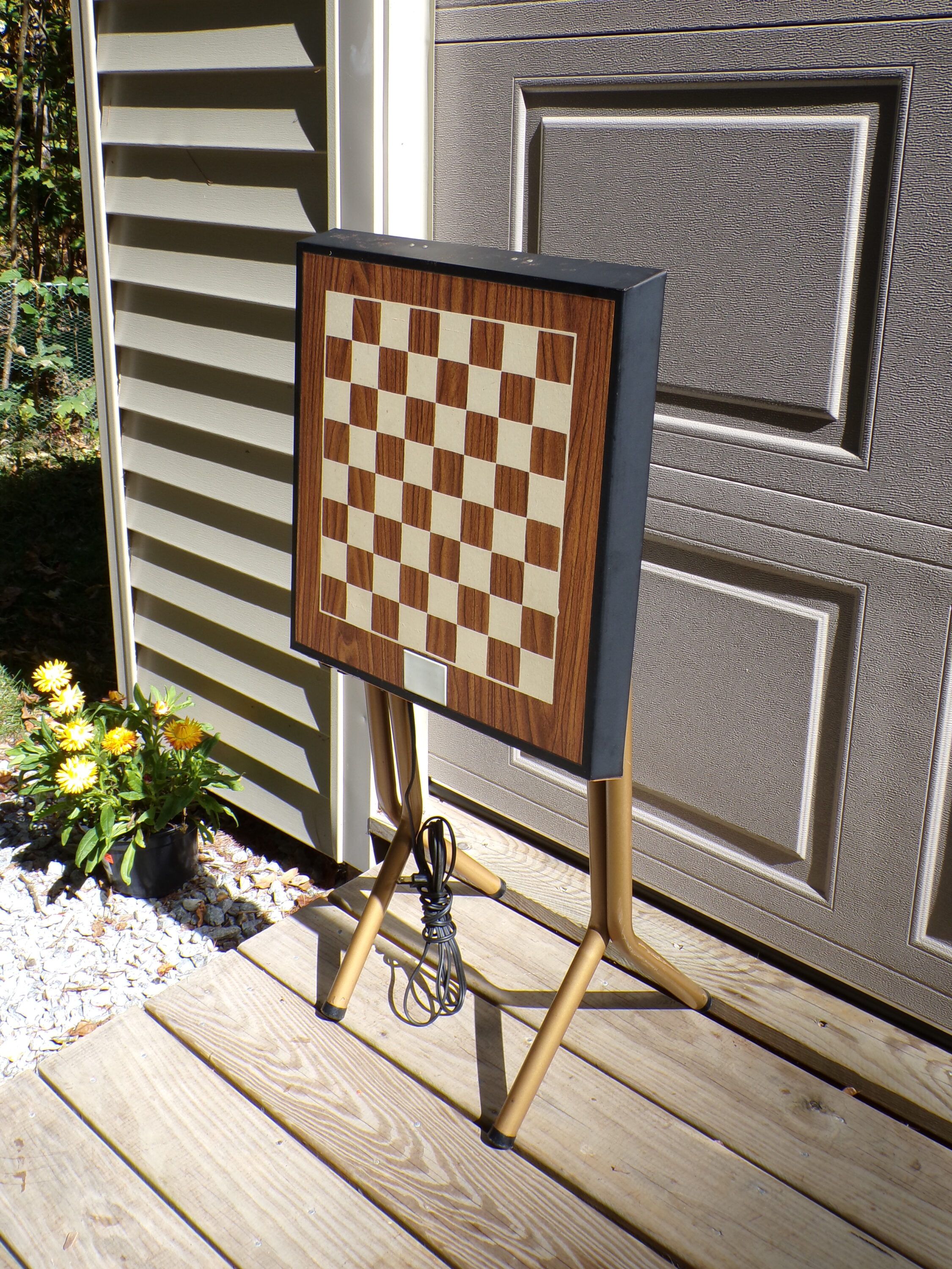 Vintage Sunset Folding Sv Projector Table Light Up Checkers Board Game Table - Image 5