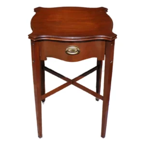 Vintage Federal Hepplewhite Style Mahogany X Base Side Table Nightstand